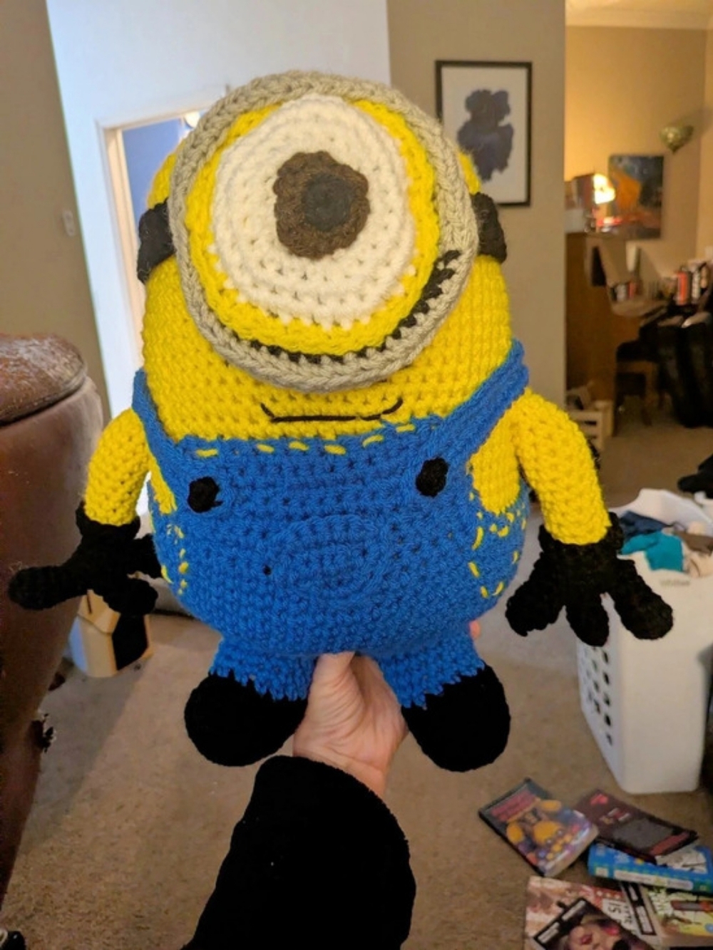 Minion Crochet Plush Toy, Yellow & Blue